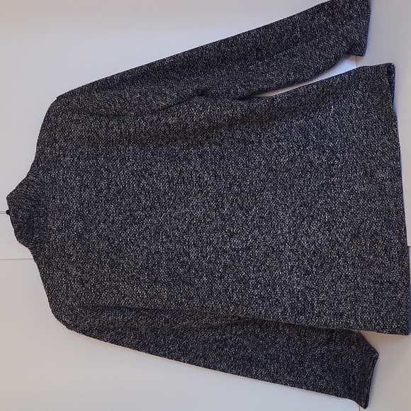 NWT Banana Republic Tweed Open Front Blazer in Charcoal & Black, L - Picture 2 of 7